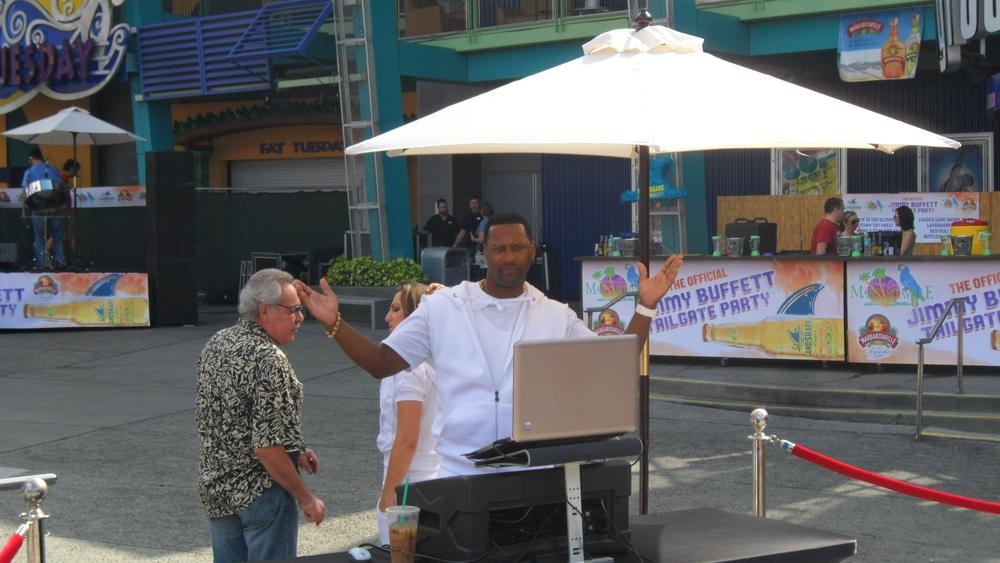 DJ at the Jimmy Buffett Tailgate Party